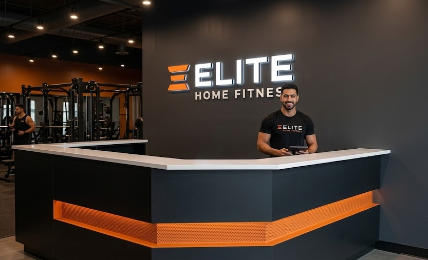 Elite Home Fitness reception desk